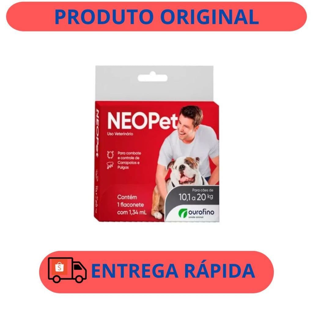 Antipulgas e Carrapatos Neopet 1,34ml até 20Kg - Ourofino Pet