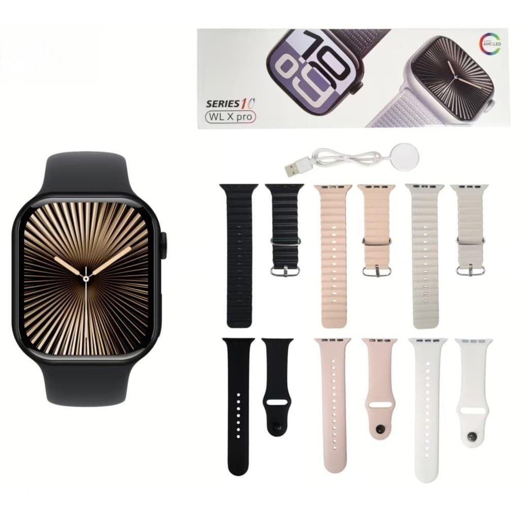 smartwatch relogio WL X PRO(46mm)  unisex inteligente 2 Pulseiras GPS Esportes Faz Recebe Chamada