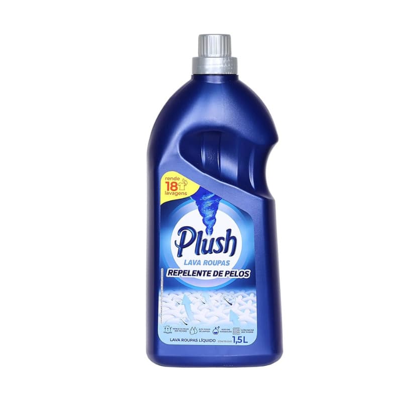 Plush, Lava roupas e tecido líquido, Repelente de pêlos, 1,5 litros, Azul