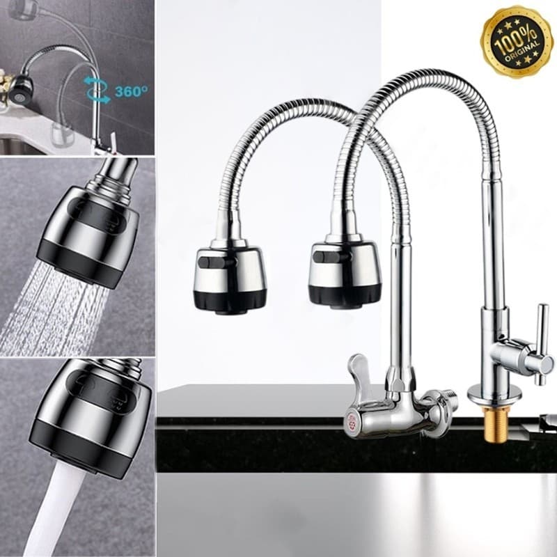 Torneira Gourmet de Cozinha Bancada Metal Flexível 1/4 Volta-