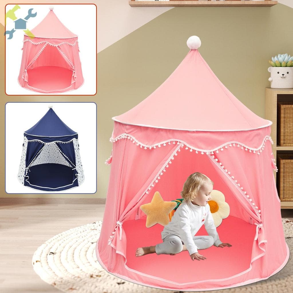 Tenda De Brincar De Castelo Infantil Pop Up Grande Barraca De Princesa Com Bolsa De Transporte , Teatro De Jogo Interno