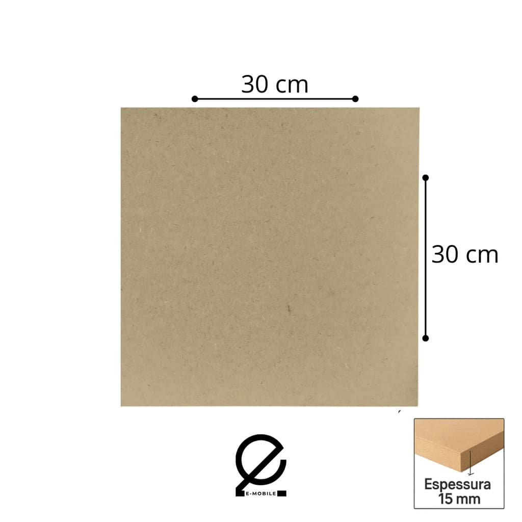 Chapa Madeira Prateleira MDF Crú 15mm 30x30cm