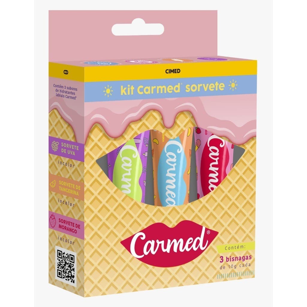 Carmed Hidratante Labial diversos - Smurfs - Sos Algodão Doce - Fini - Sorvete- Coca cola - entre outros- Gloss Labial