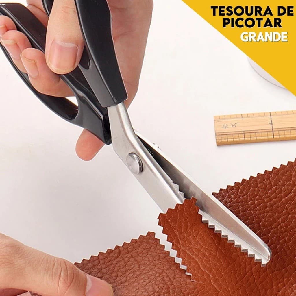 Tesoura de Picotar Multiuso para Scrapbook e Artesanato, Lâmina Afiada para Corte Decorado, Perfeita para Escola e DIY