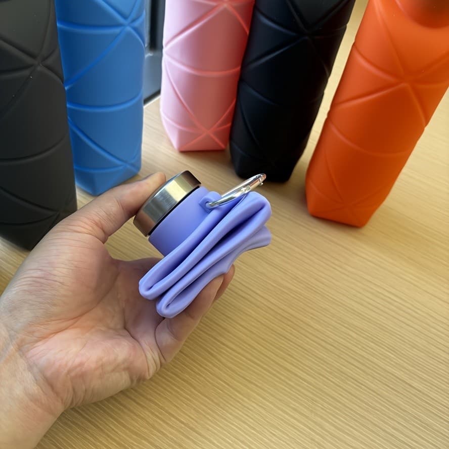 Garrafa De Água Criativa Em Formato De Diamante De 700ml Com 1 Pacote | Copo Dobrável E Extensível De Silicone Portátil