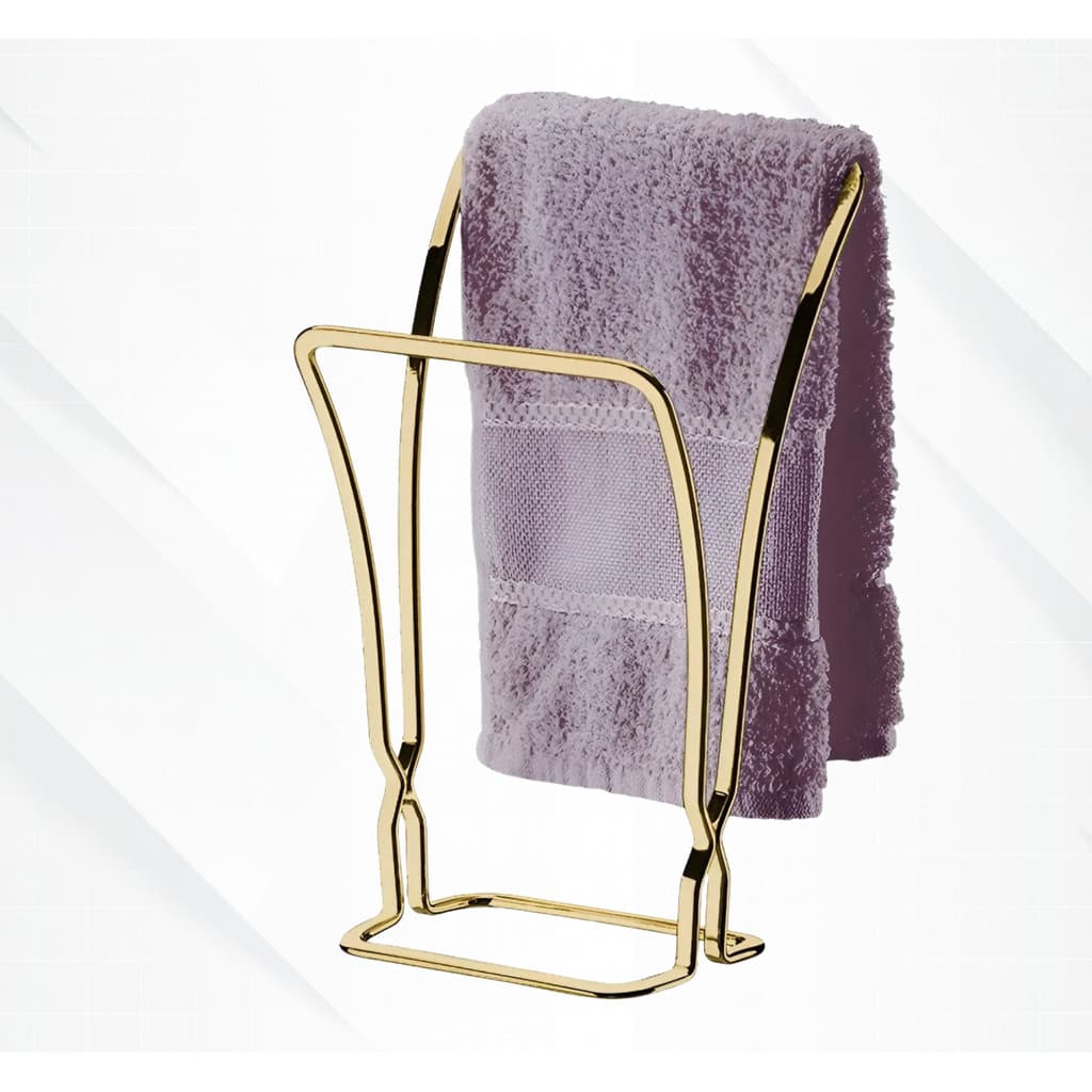 Porta Toalha Rosto Bancada Banheiro Lavabo Luxo - Dourado