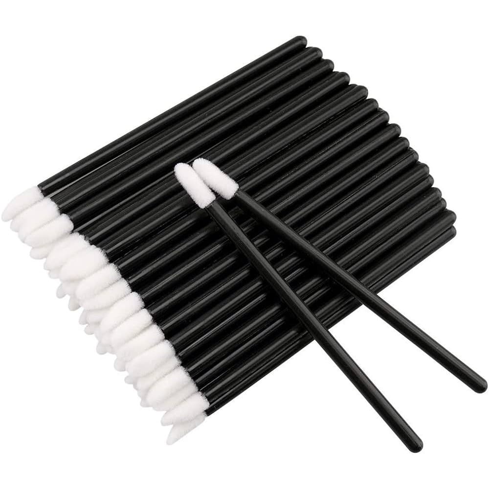 100 Pincel/aplicador Descartável De Batom Gloss Preto（FT)