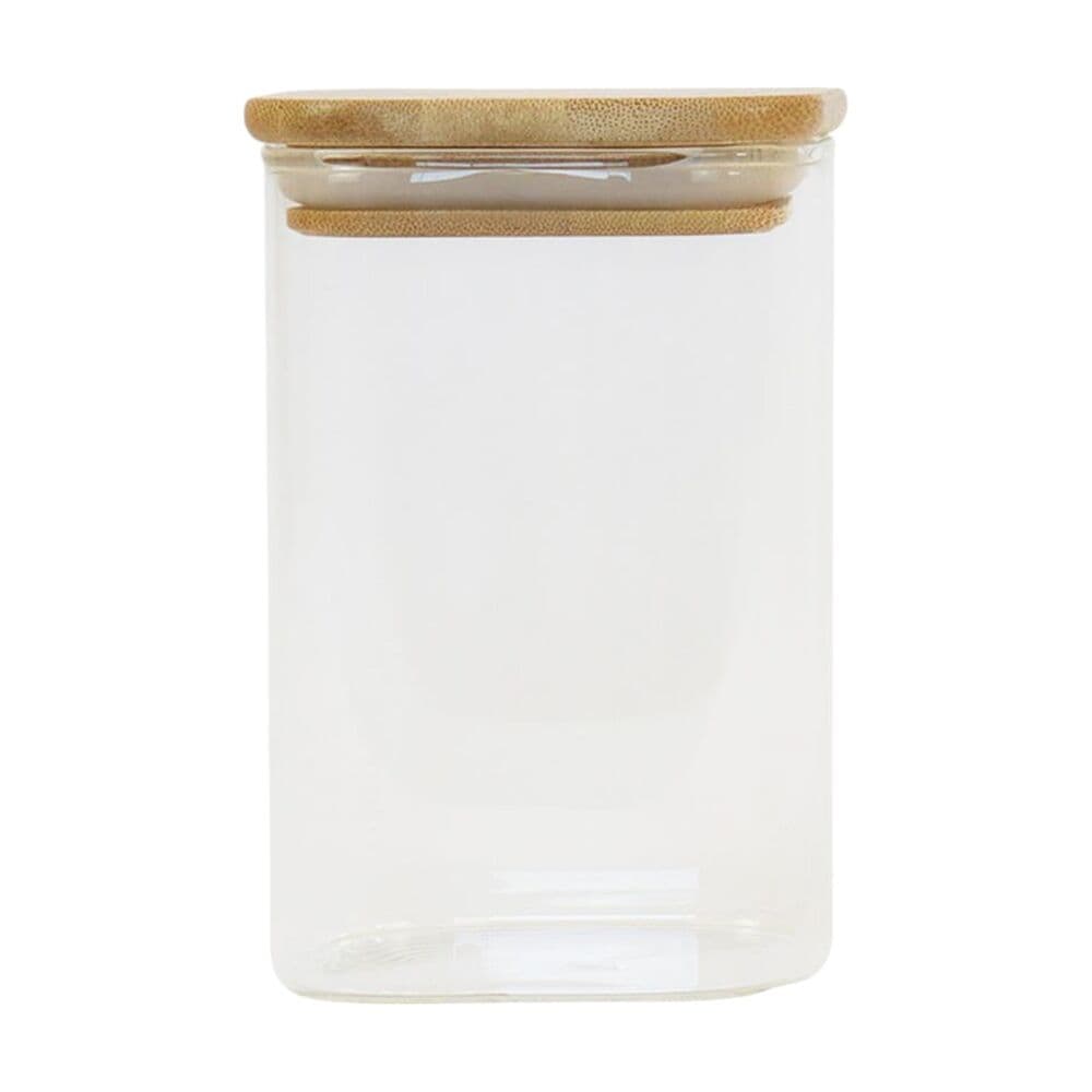 Pote Hermético de Vidro Borossilicato 550ml com Tampa de Bambu - Micro-ondas e Freezer