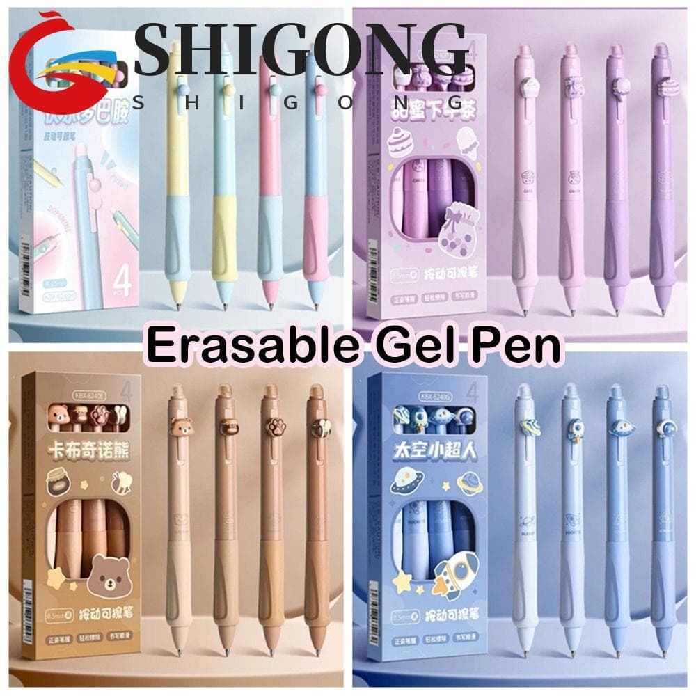 Caneta De Gel Apagável SHIGONG , Borracha Térmica Estética De Tinta Azul Preta 1 Unidade Neutra Fofa De Desenho Animado