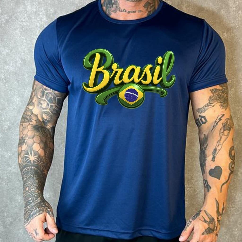 Camiseta Brasil Dry Fit Proteção UV 50+