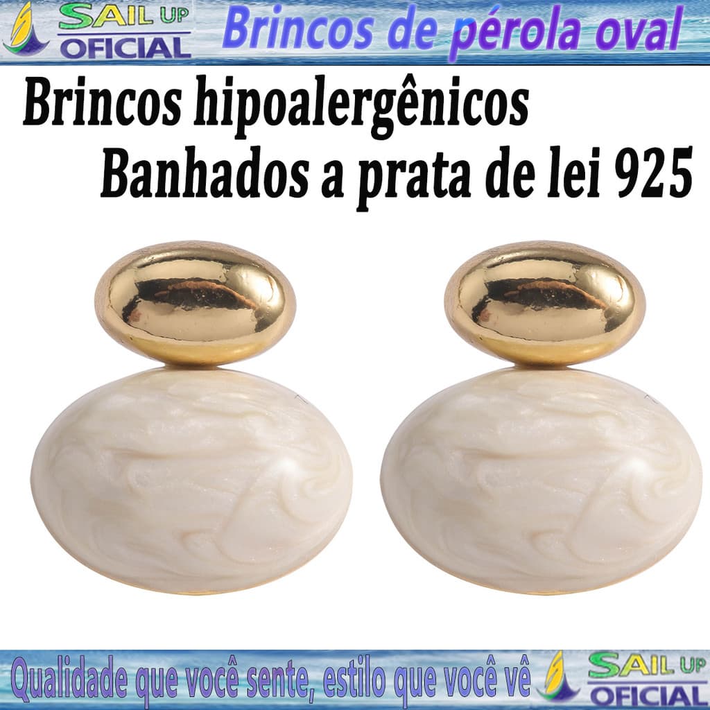 Brincos De Perola Banhado A Prata 925 Com Pochete De Joias Brincos De Pérola Oval
