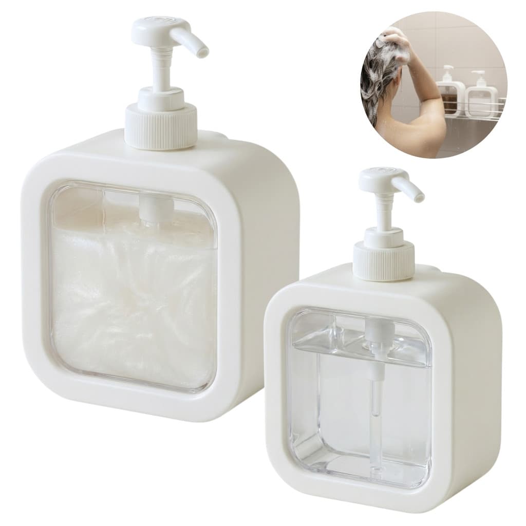 Kit Dispenser Banheiro Shampoo Condicionador 500ml E 300ml Plástico
