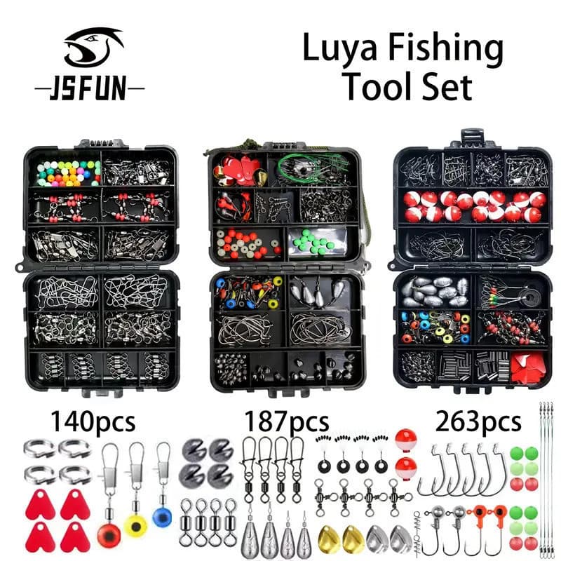 Kit de Ferramentas de Pesca, Conjunto de Acessórios para Iscas, Equipamento de Pesca para Iniciantes, Chumbadas e Anzóis