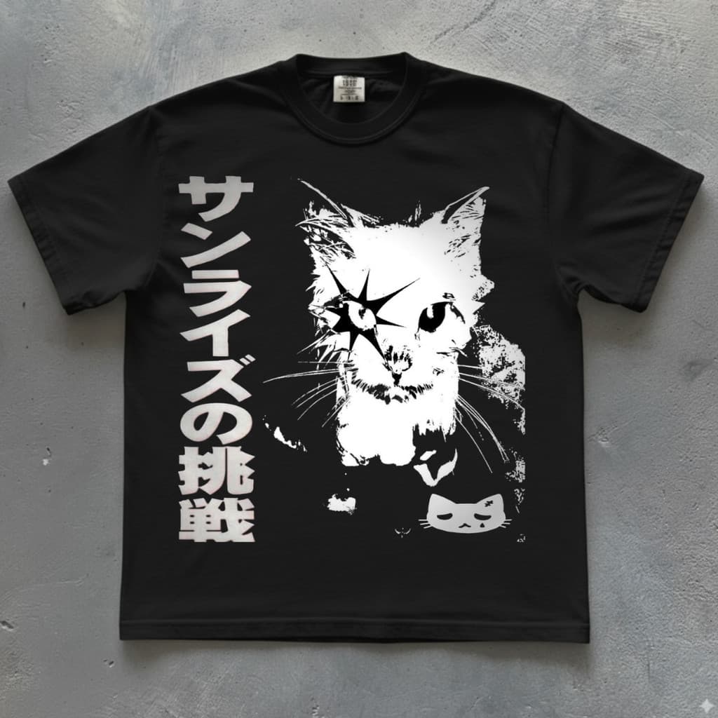 Camiseta Gato Japones Pirata  Regular  e Plus size