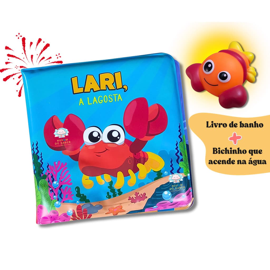 Livro Banho Infantil  Lari, a Lagosta