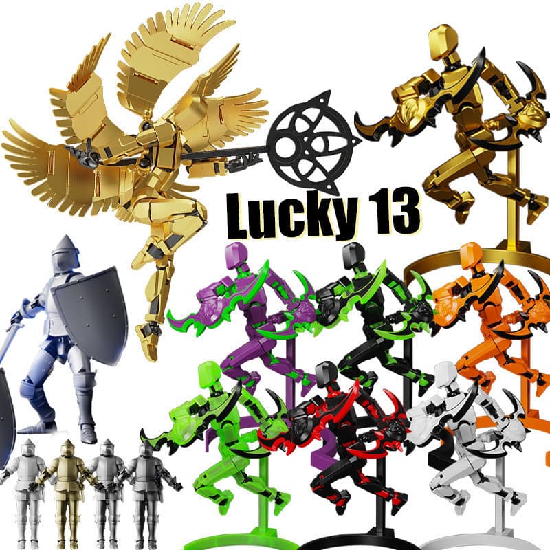 Impressão 3D Lucky 13 Action Figure Manequim 13 Royal Armor Warriors Modelo De Montagem Brinquedos Articulado Crianças A