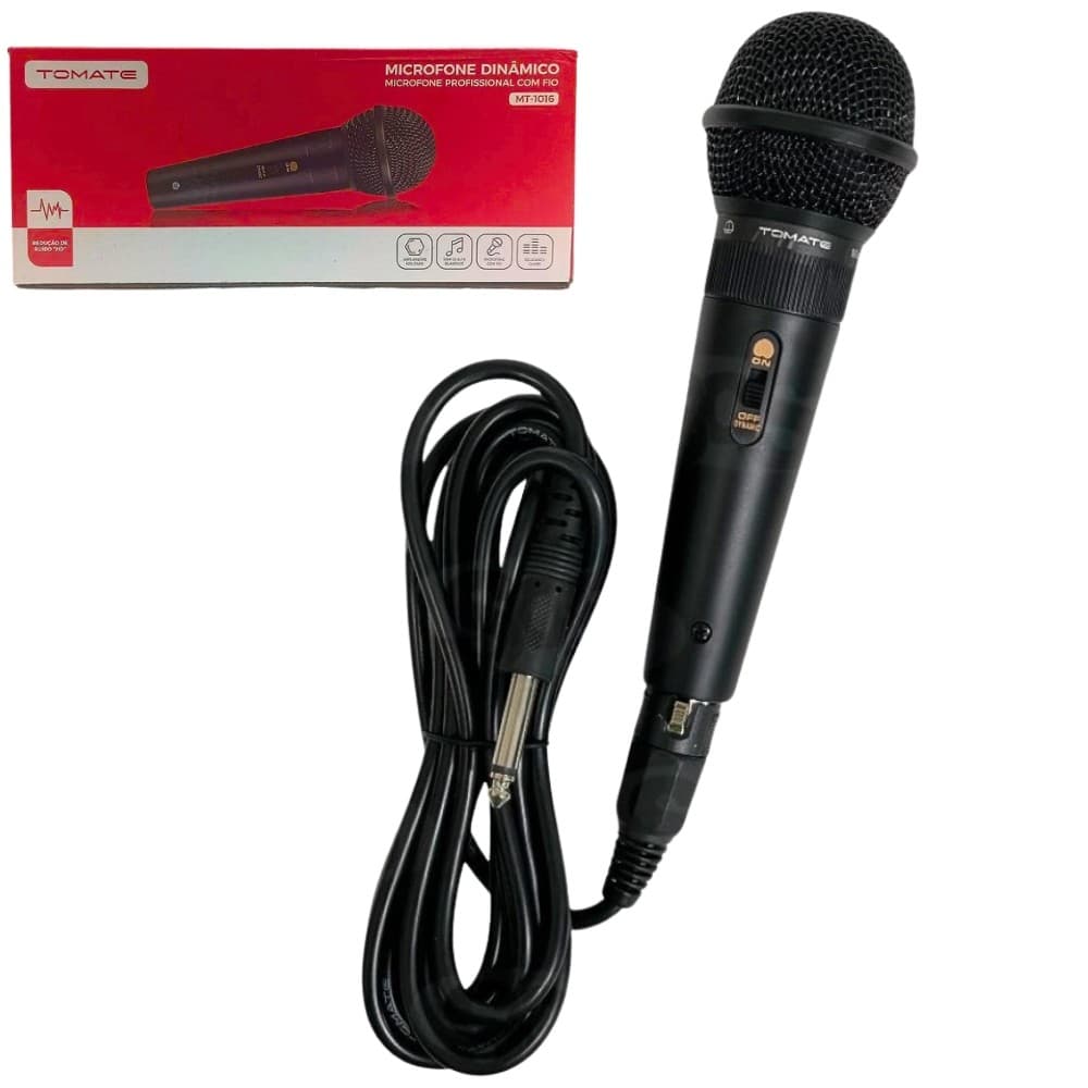 Microfone Profissional Dinâmico \Com Fio 3 Metros MT-1016