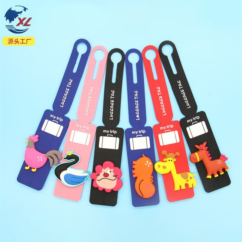 Etiqueta de bagagem fofa indispensável para viagem, cavalo, filhote de cachorro, elefante, hipopótamo, ouriço, urso, eti