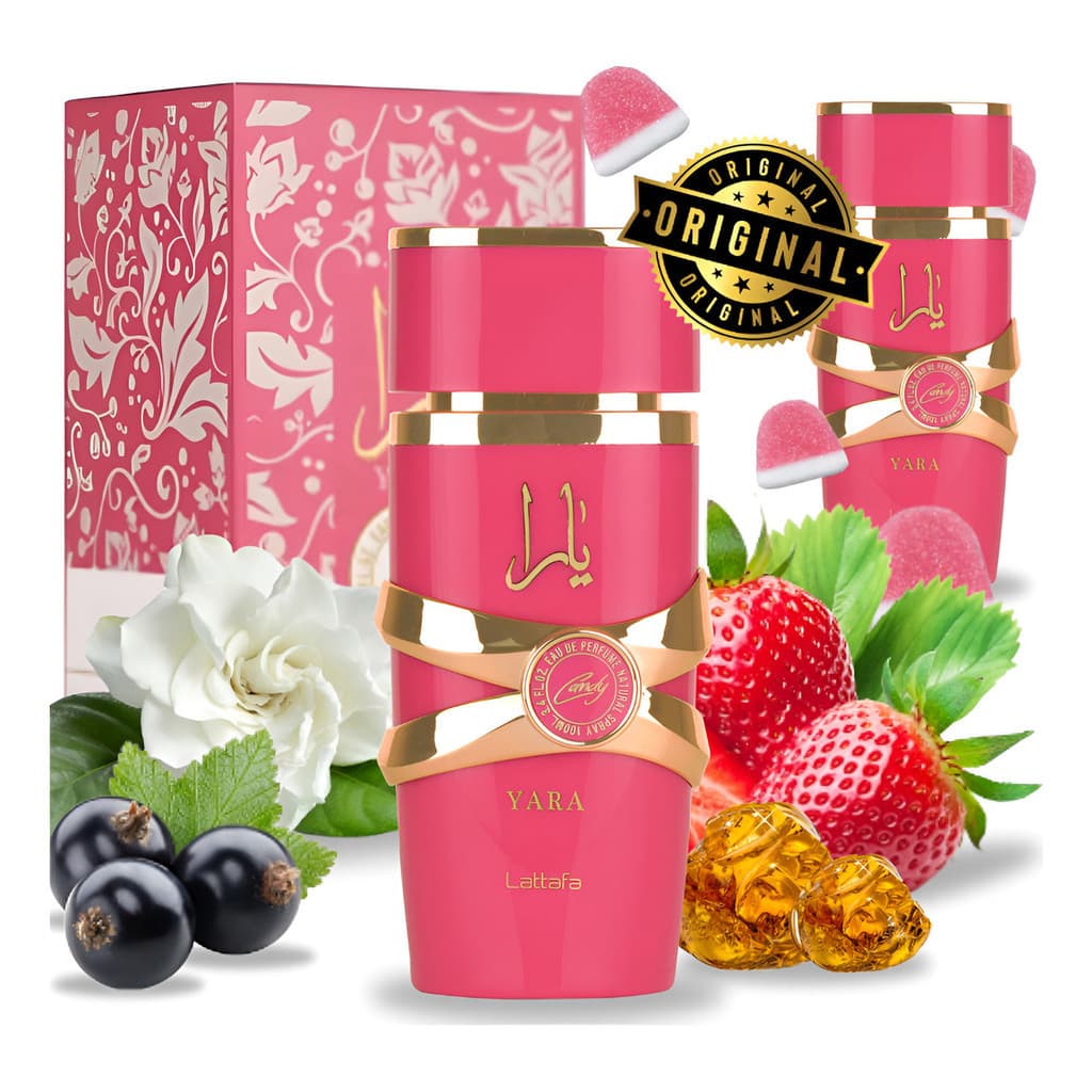 Perfume Yara Lattafa Candy Perfume Árabe Fragrância Doce Edp 50ml - Feminino