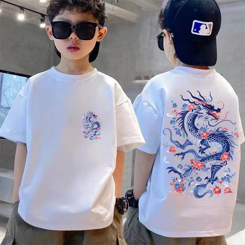 Crianças puro algodão roupas de verão meninos de manga curta camiseta roupas infantis novo estilo verão meninos médio gr