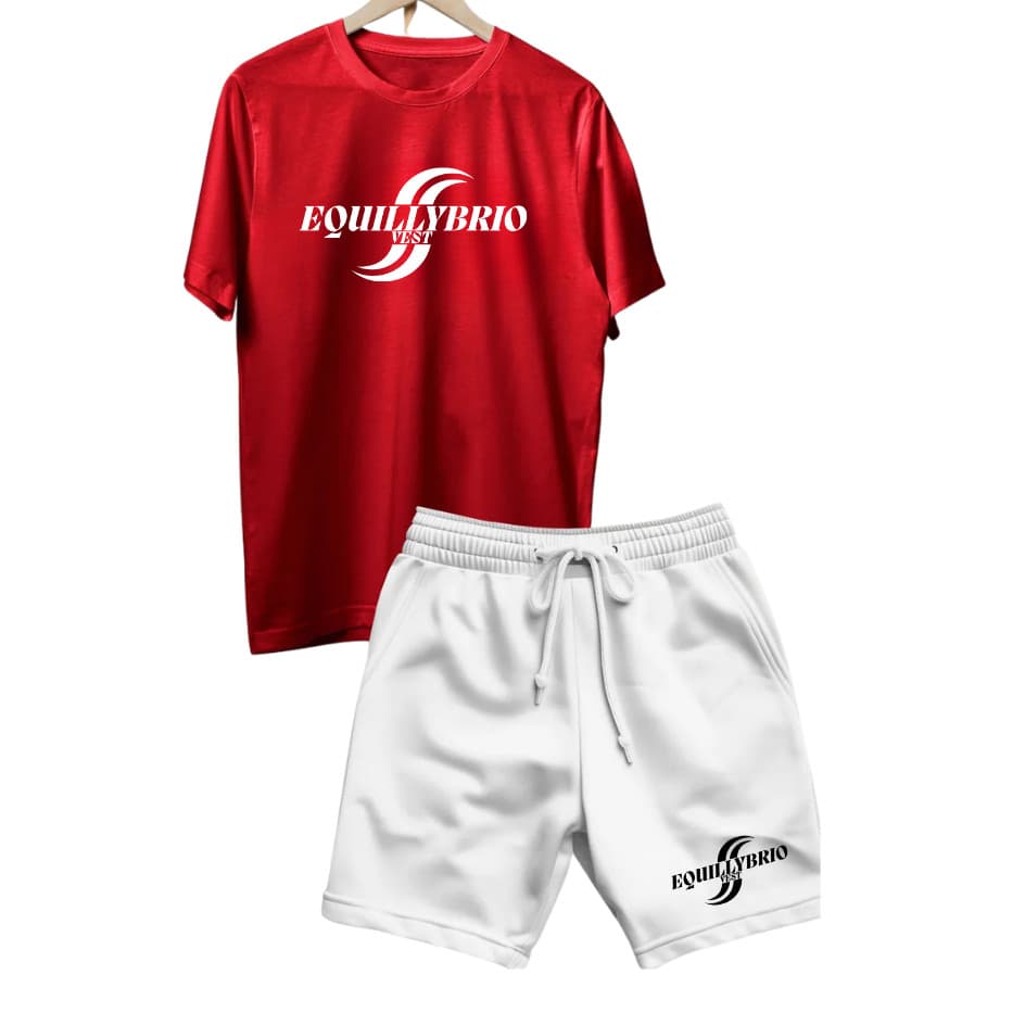 Conjunto Casual Camiseta Bermuda Equillybrio Algodão Varias Cores jovial