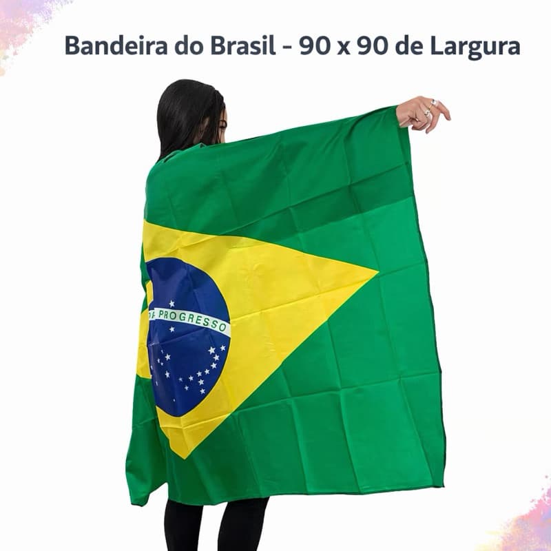 Bandeira do Brasil 90x90cm Grande Resistente Copa Decoração Eventos