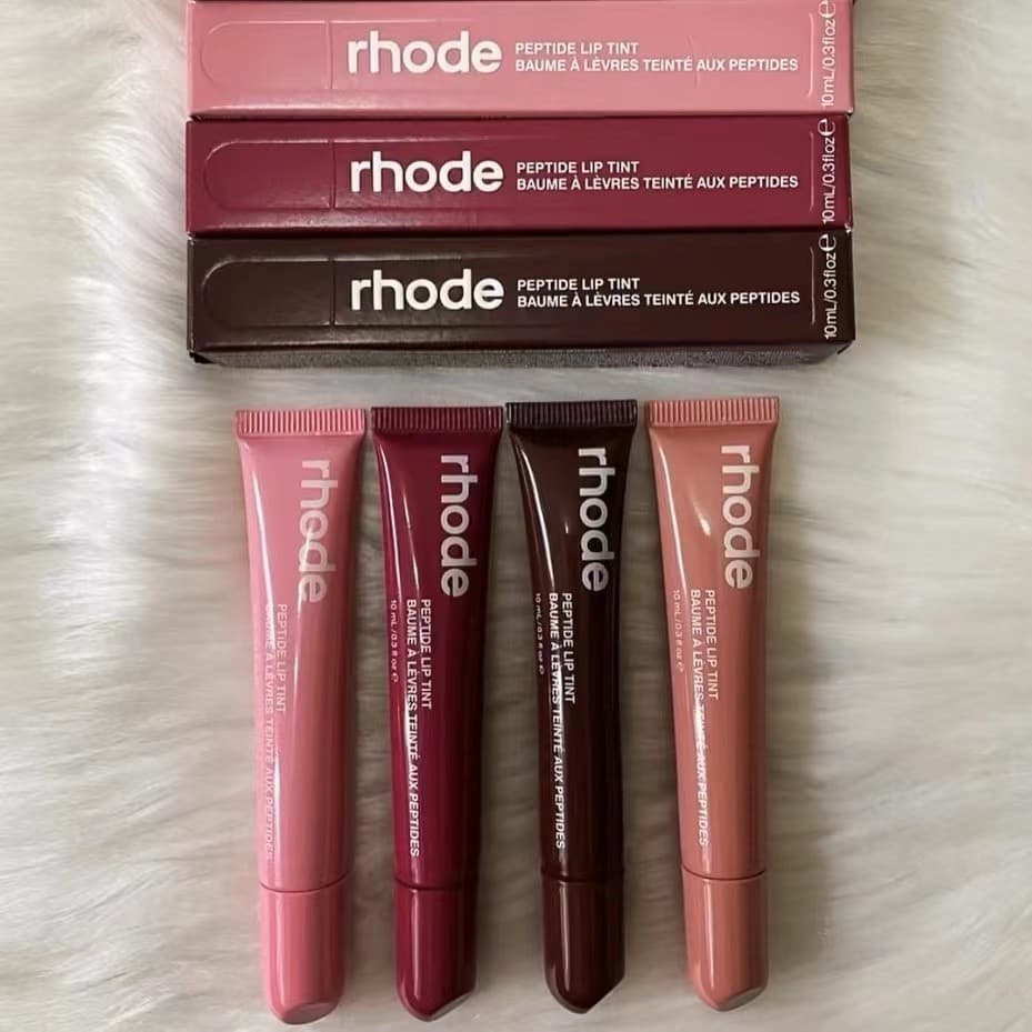 Rhode Hailey Peptide Batom Hidratante Colorido Bálsamo Labial Framboesa Torrada Fita Espresso Lip Gloss Esmalte