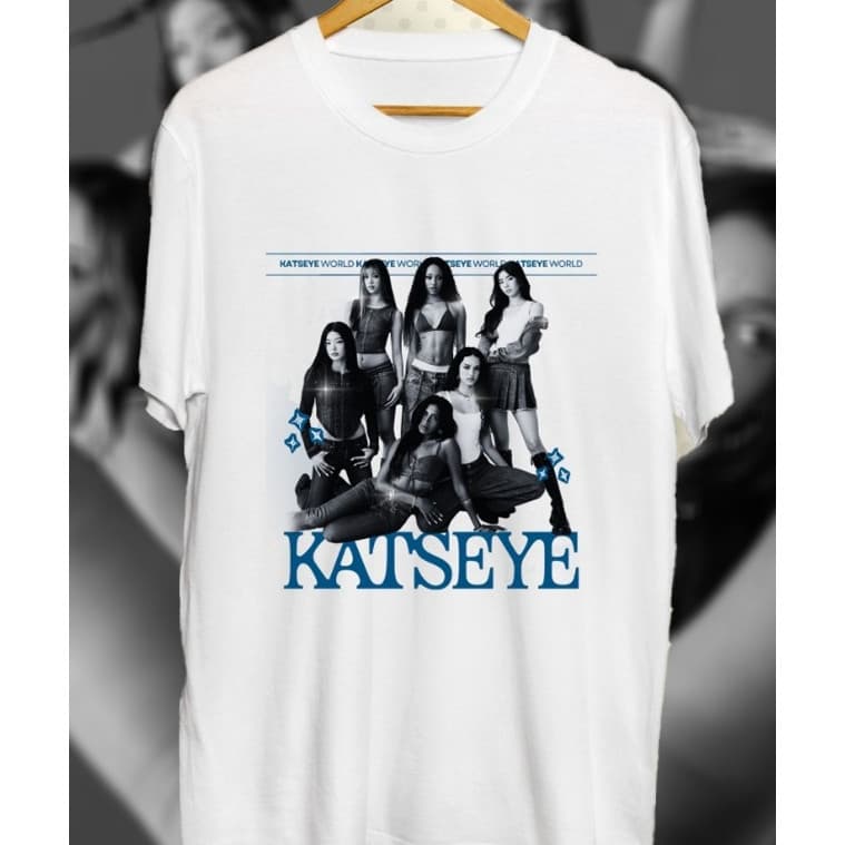 Camiseta Katseye Branca Unisex Camisa 100% Algodão Lollapalooza