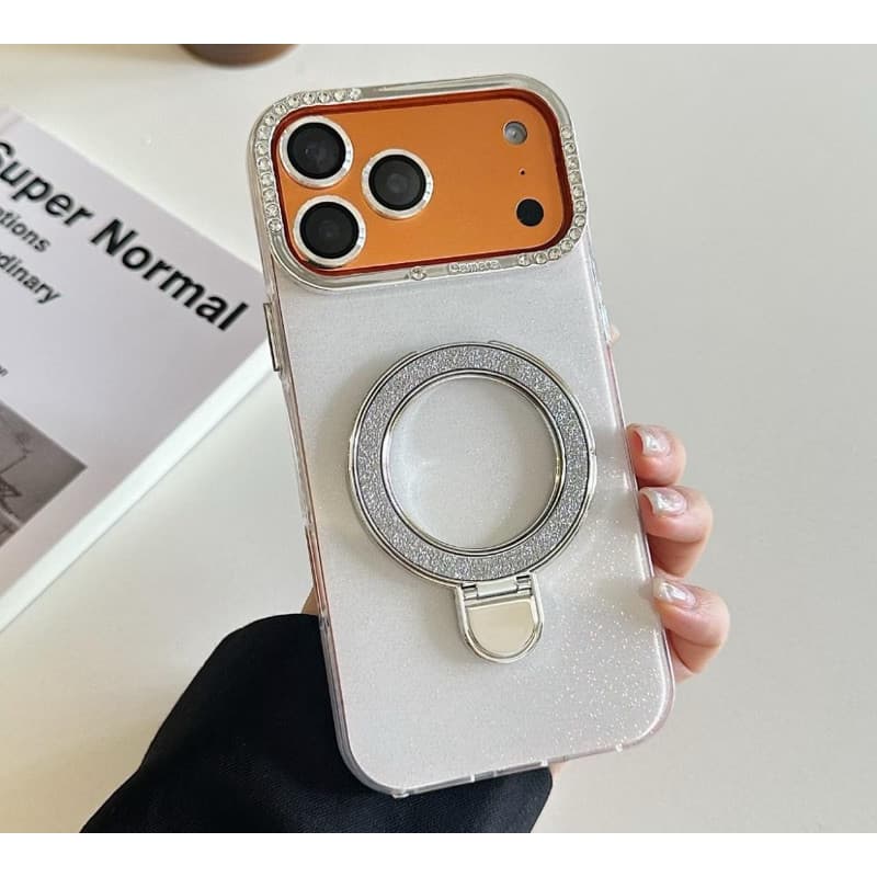 Capa Capinha Para Iphone 17 / 17 Pro /17Air /17 Pro Max Moda Duplo Suporte Glitter De Proteção