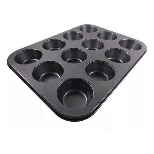 Forma Para Cupcake E Pão De Queijo 12 Cavidades - Aço Carbon Única