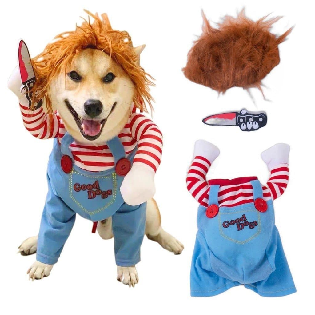 Roupa De Cachorro Gato De Estimação Engraçada Chucky Deadly Doll Cosplay Festa De Fantasia