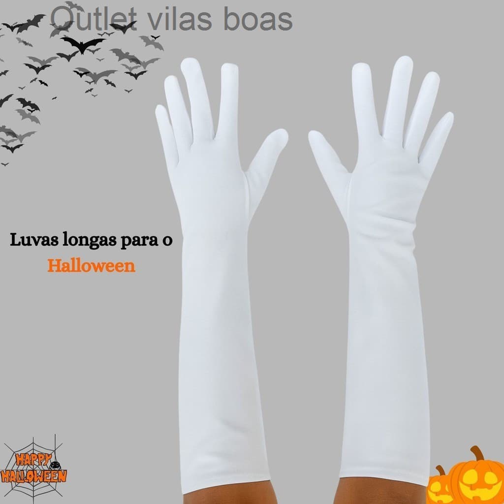 Luva Infantil Fantasia Branca Longa – Princesa, Anjo ou Bailarina 👑✨5PAW