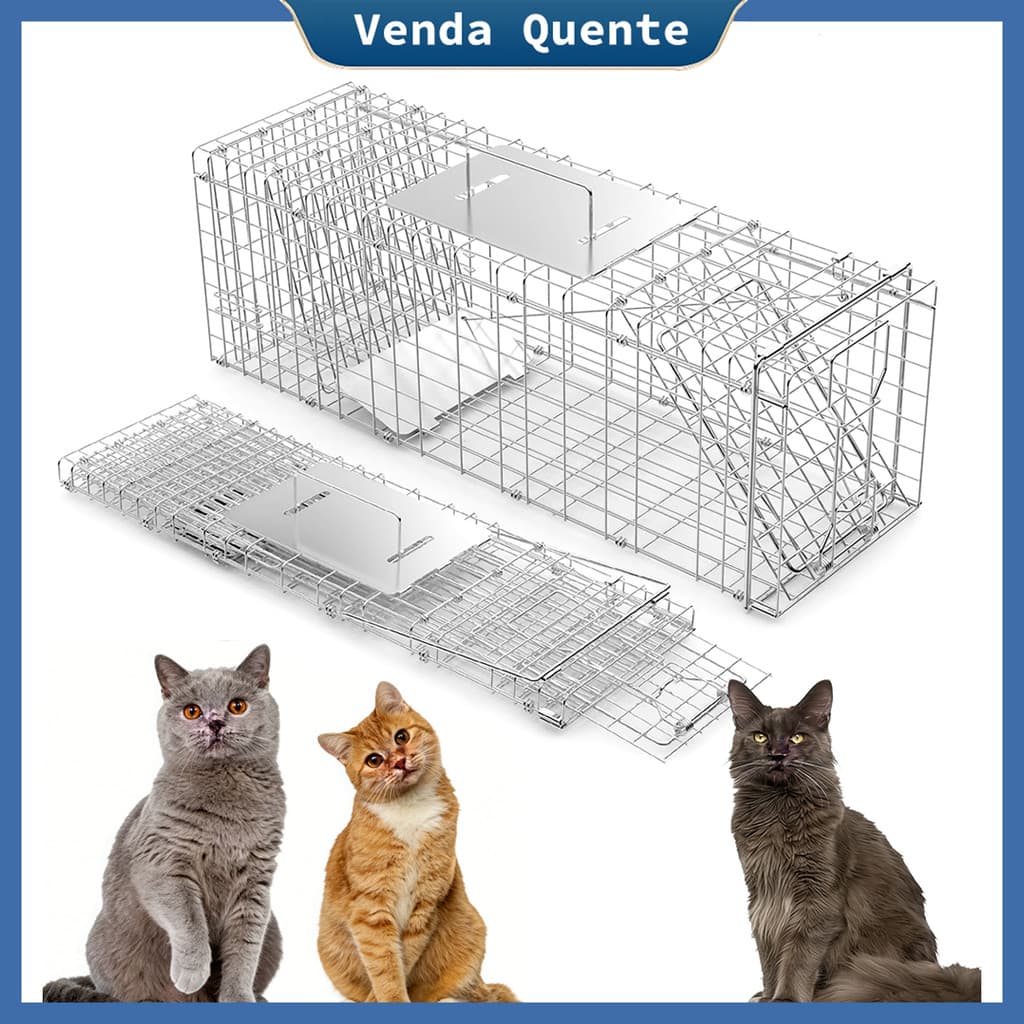 Armadilha para gaiola de animais vivos - captura e liberação humana para guaxinins, gatos, esquilos, coelhos e marmotas