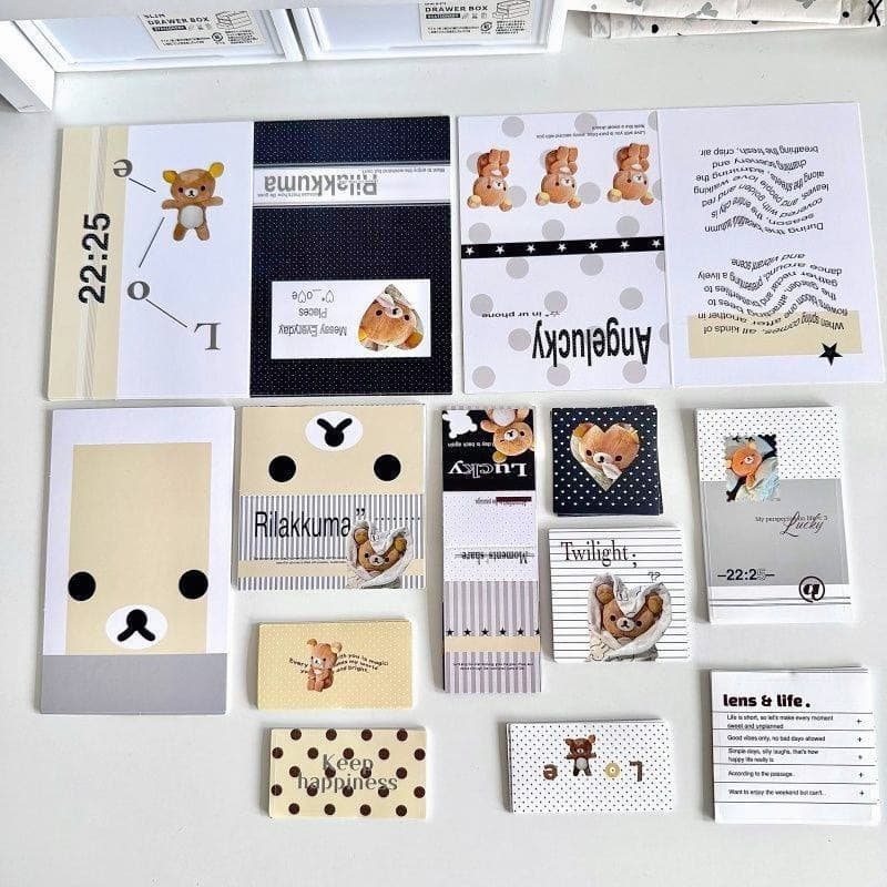 11 Unidades/Conjunto Rilakkuma Bear Adesivo De Vedação De Cartão De Felicitações Material De Embalagem Decoração DIY