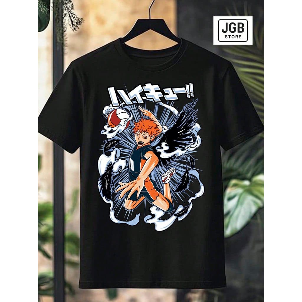 Camiseta Haikyuu Hinata Anime Japão 100% Algodão Unissex Masculino Feminino Plus Size Blusa T-Shirt