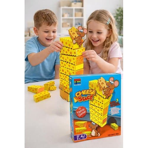 Blocos Empilháveis Queijo Brinquedo Educativo Torre Crianças Jogo Criativo