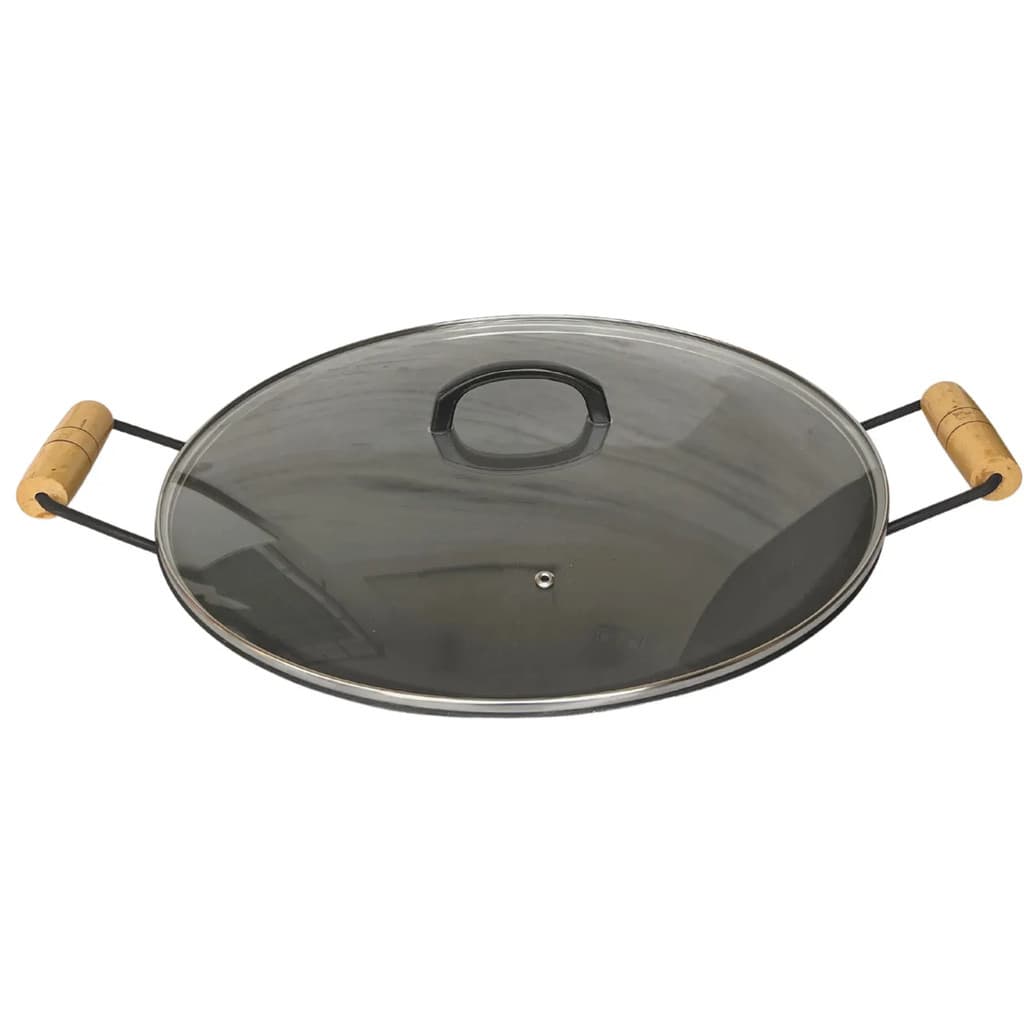 Chapa de Arado Grande Como ou Sem Tampa de Vidro 4cm de Profundidade Chapa Tacho de Arado Frigideira