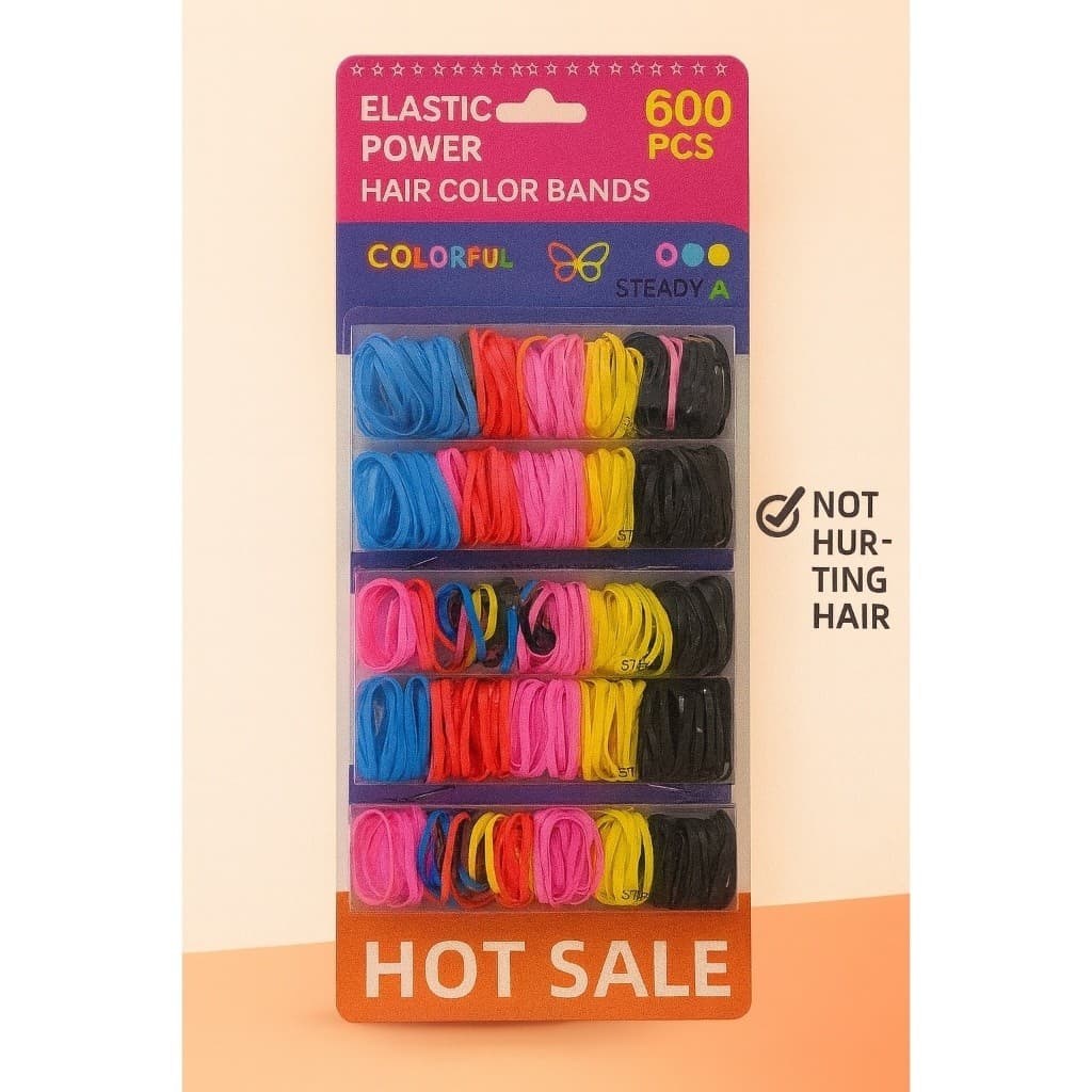 Kit 500 Elásticos de Cabelo Coloridos | Alta Elasticidade | Não Machuca o Cabelo | Uso Diário Infantil e Adulto