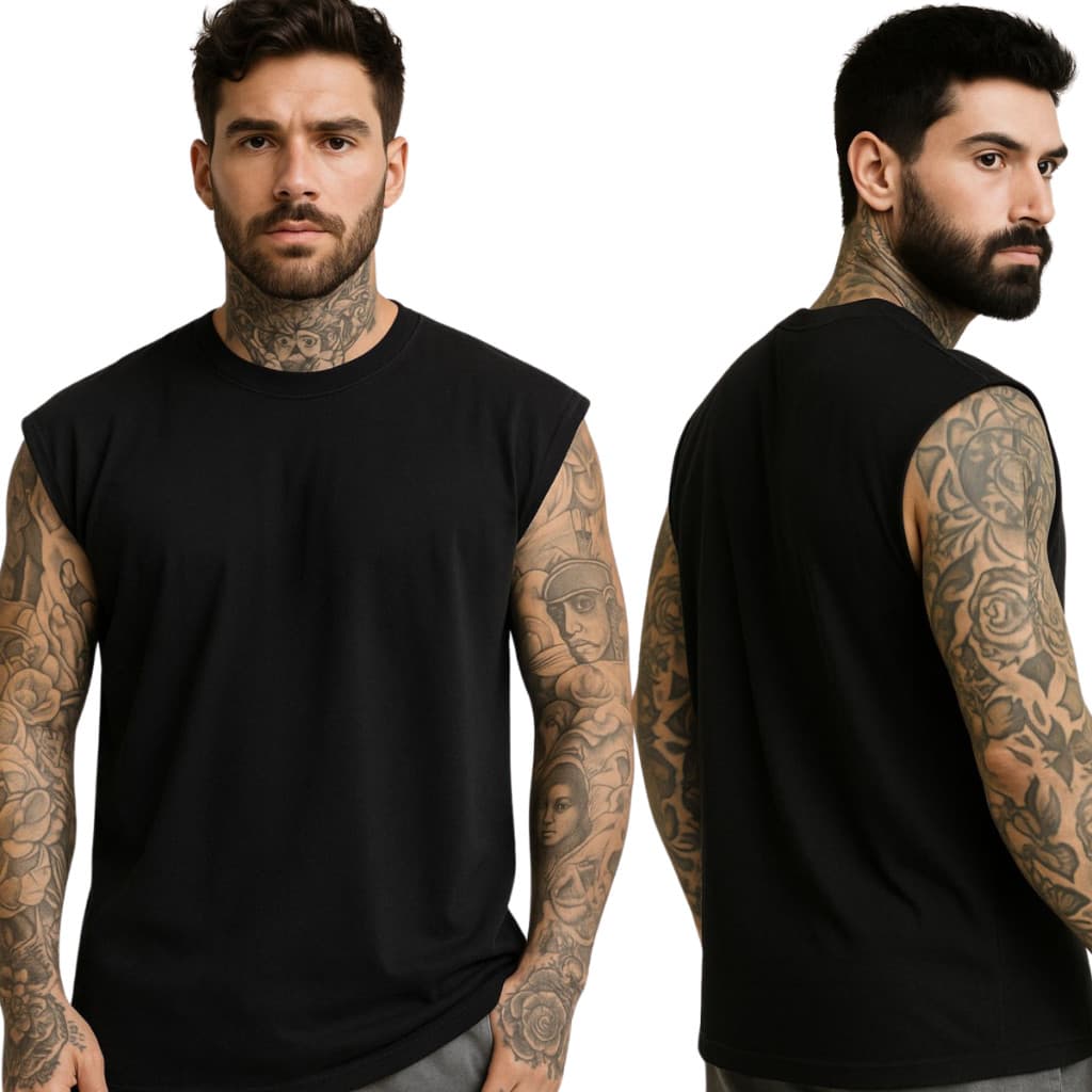 Camiseta Regata Masculina Academia Treino Praia Verão Longline Lisa Streetwear