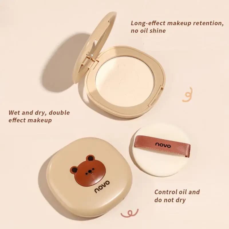 Pó Solto Matte com Acabamento Suave, Corretivo, 3 Cores, Pó Fixador de Maquiagem, Cosméticos, Pó Compacto, Controle de O