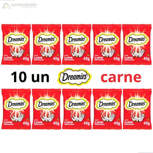 Petisco Dreamies Para Gatos Adultos Sabor Carne 40g 10un
