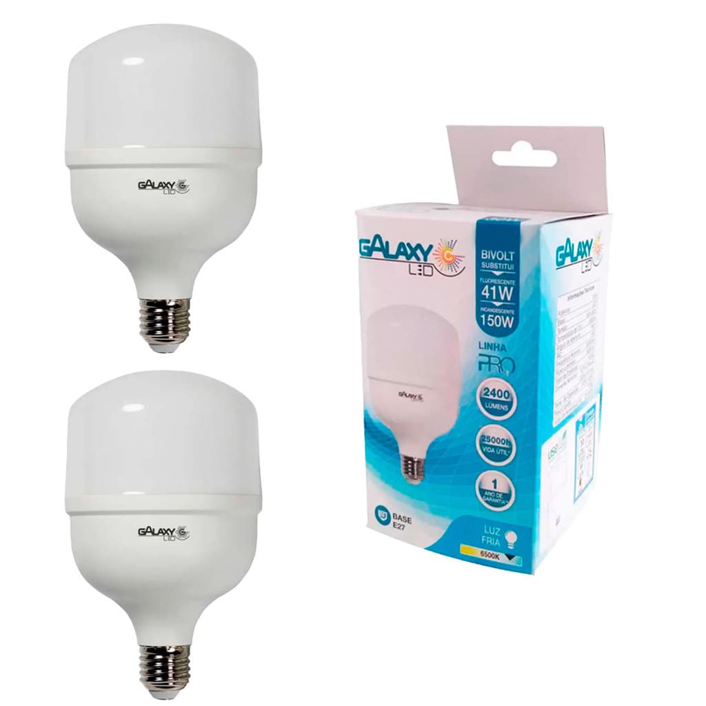 2x Lâmpadas Bulbo 20w E27 Branca Neutra 4000k Alta Potência Bivolt