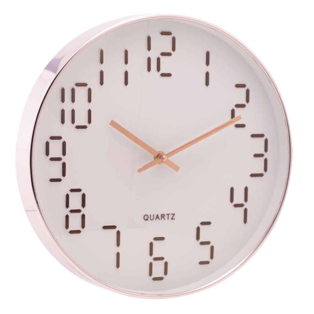 Relógio de Parede Lyor Quartz Rosé em Plástico 30,5cm