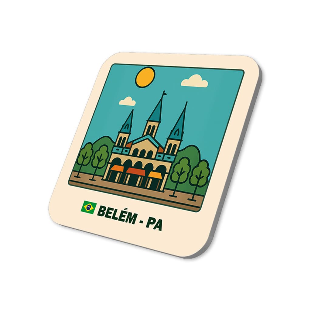 Imã Geladeira Belém - Pará Brasil Arte Turística do Brasil em Metal Decorativo 5cm x 5cm