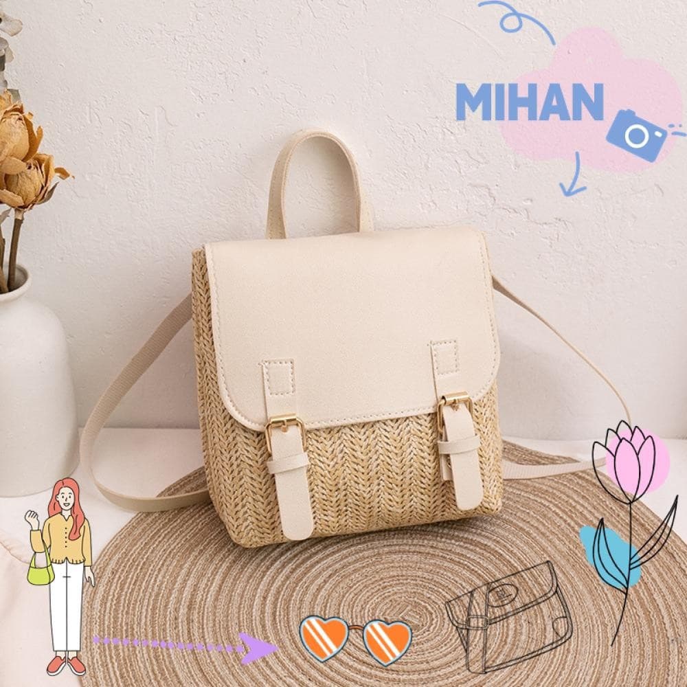 MIHAN Mochila De Palha Elegante Designer De Luxo Mochilas Mulheres Saco De Tecido De Palha UGBQ