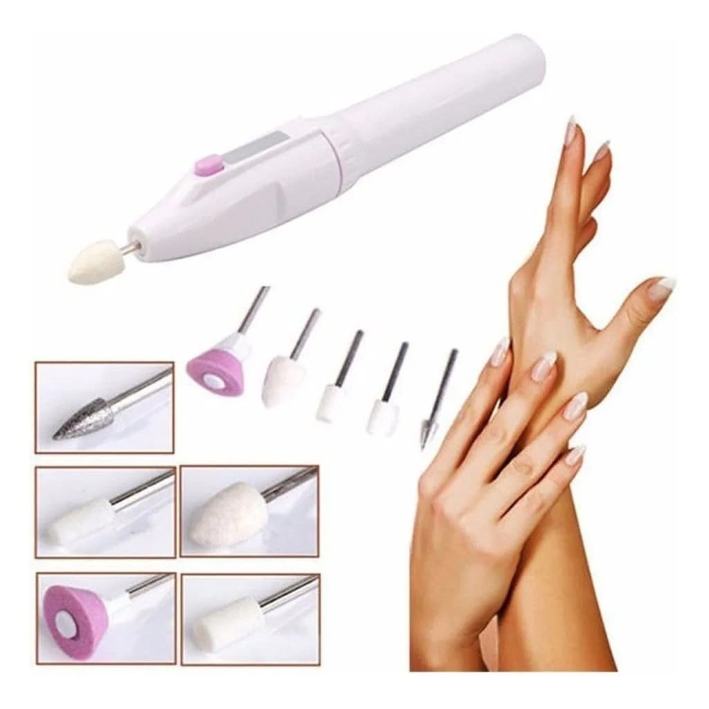 Lixa De Unha Elétrica Portátil Manicure Pedicure Kit 5 Pontas Polidor E Removedor Cutícula 💅✨🔋