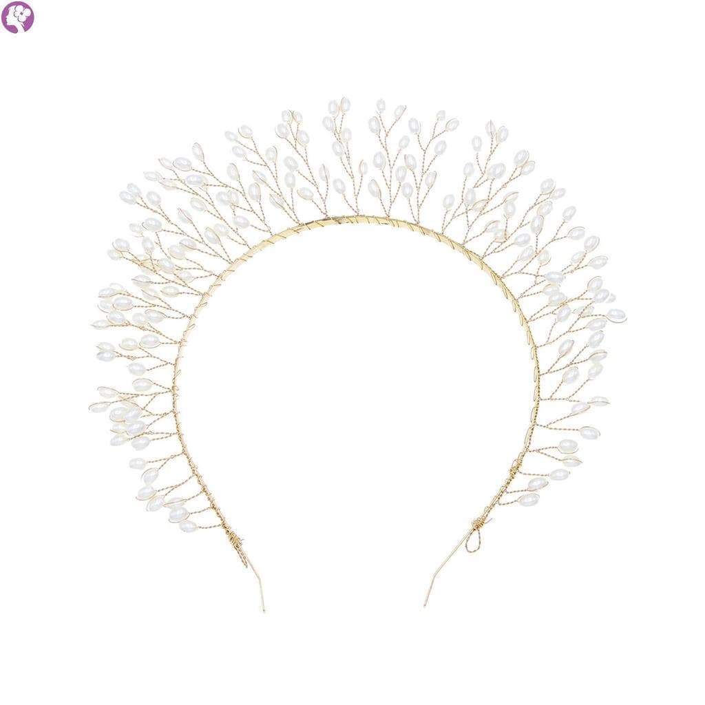 Faixas De Cabelo Feitas À Mão Com Miçangas , Argola Dobrável Para Noiva De Casamento