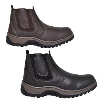 Kit 2 Pares Bota Botina Masculina Palmilha Gel  Trabalho COURO ECOLÓGICO BOTINA RODEIO PASSEIO DIA A DIA