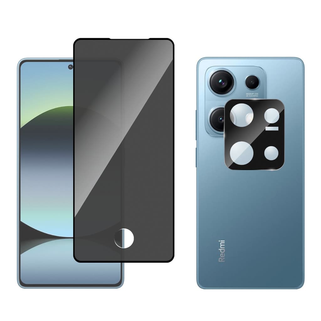 Película Vidro Privacidade + Película Câmera Vidro Para Redmi Note 14S