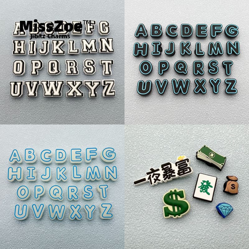 Miss Zoe Jibtz Inglês Carta Buraco Sacos Acessórios Az 0-9 DIY Número
